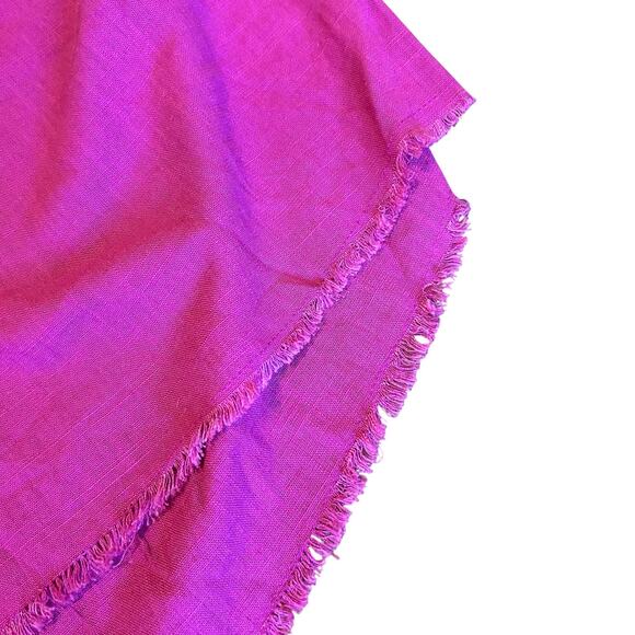 Umgee Linen Blend Top SZ M Women Raw Frayed Hem Fuchsia Boho Beach Lagenlook - Picture 6 of 8